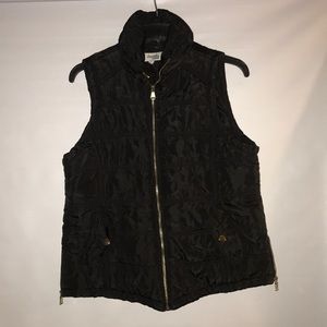 Zip Up Black Vest With Pockets